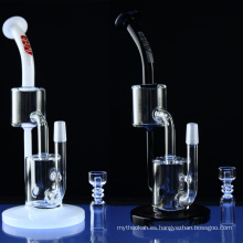 Tubo de agua de fumar de cristal natural de la cachimba de dos etapas del reciclador (ES-GB-551)